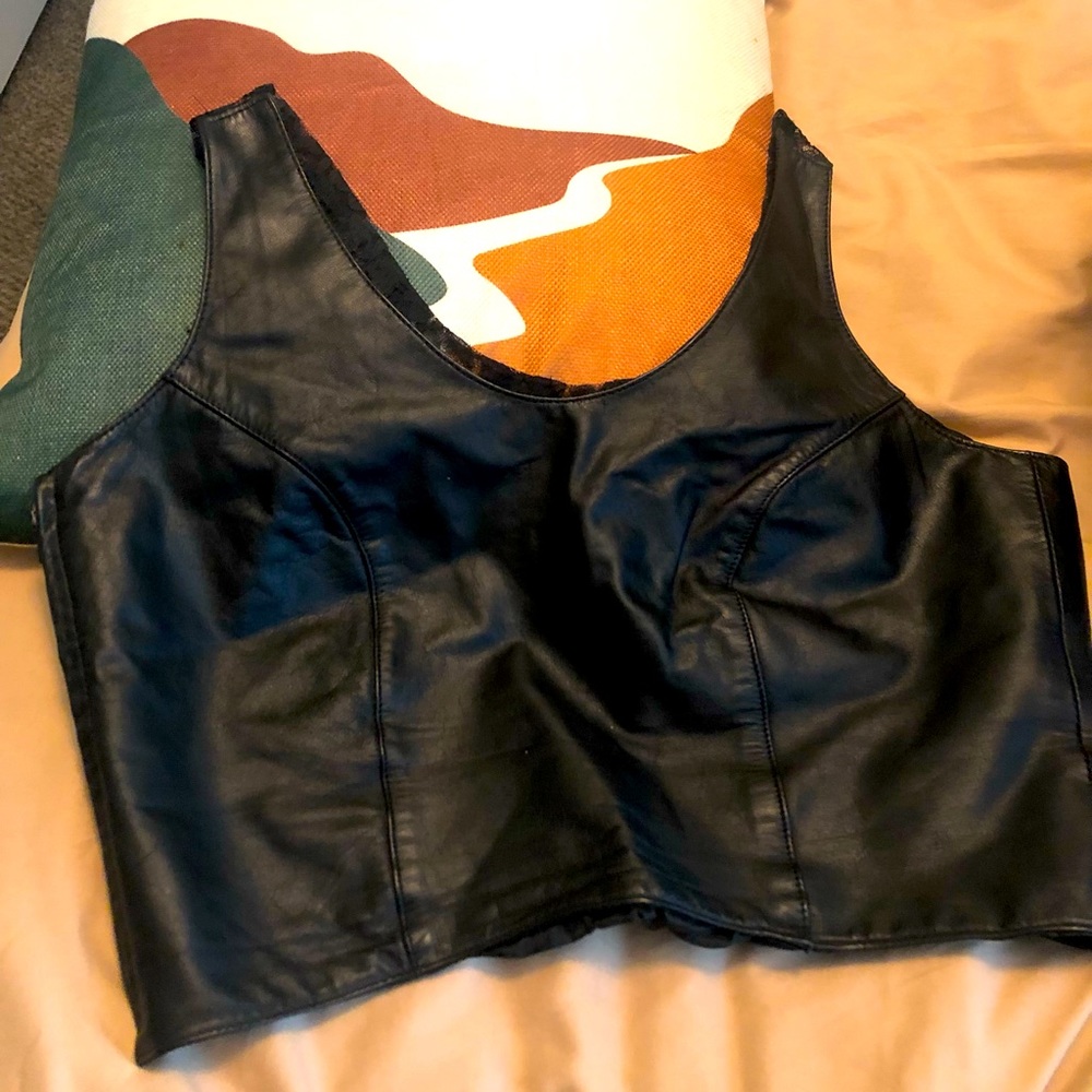 Leather crop top